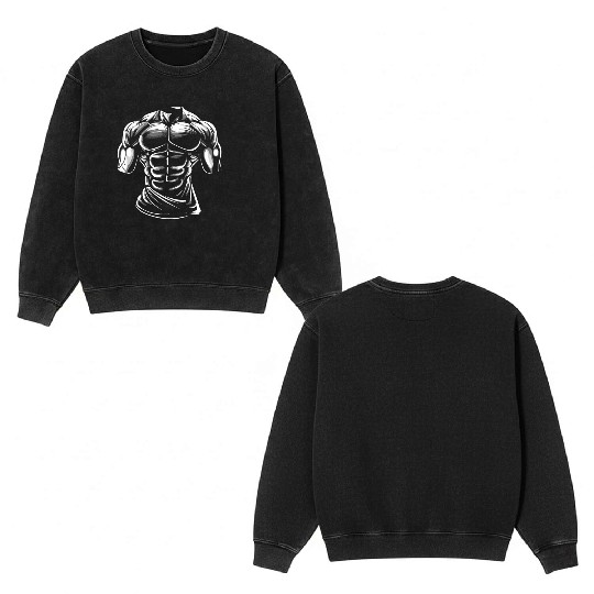 Unleash Your Inner Beast: Dominate the Gym Double Sided Mineral Wash Sweatshirts