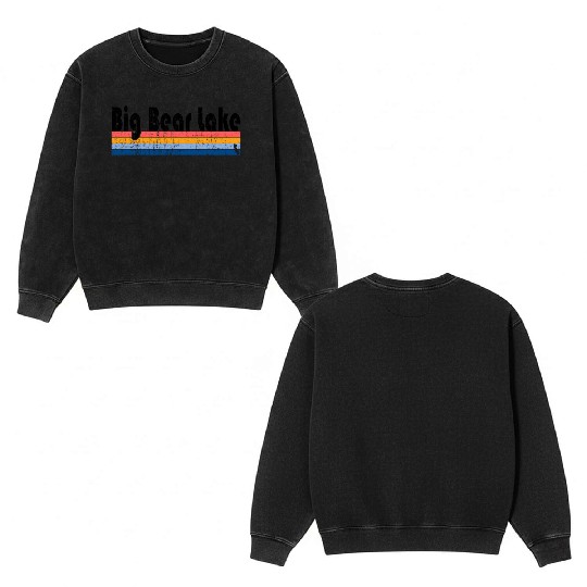 80S Style Big Bear Lake Ca Double Sided Mineral Wash Sweatshirts