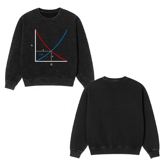 It's all about supply and demand, economics Double Sided Mineral Wash Sweatshirts