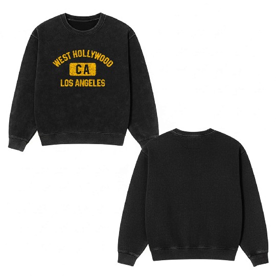 133 Los Angeles Ca Double Sided Mineral Wash Sweatshirts