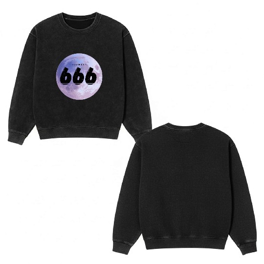 Purple Moon Angel Numbers 666 Double Sided Mineral Wash Sweatshirts