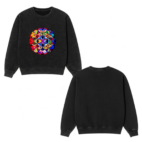 Art mandala Double Sided Mineral Wash Sweatshirts