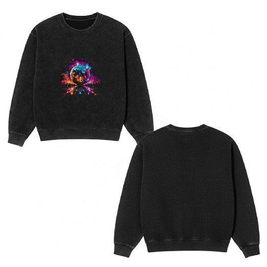 Disco Ball Party Double Sided Mineral Wash Sweatshirts
