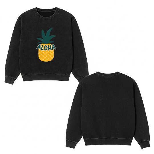Aloha Pineapple Double Sided Mineral Wash Sweatshirts