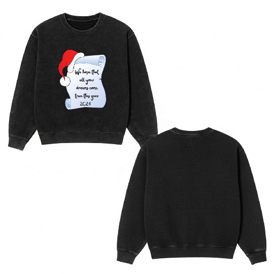 Santa Claus wishes Double Sided Mineral Wash Sweatshirts