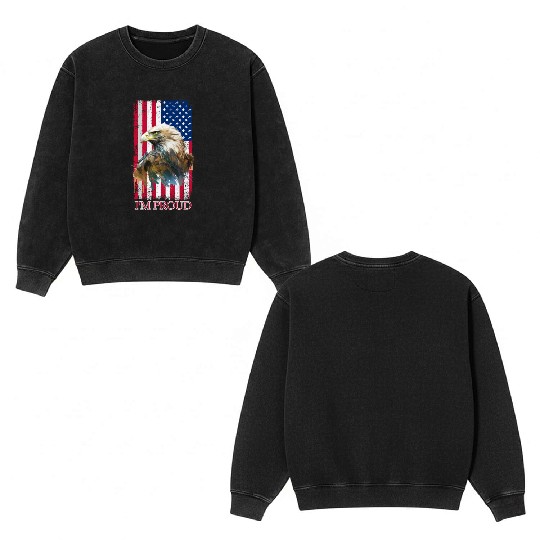 American patriotic symbols of national pride - fla Double Sided Mineral Wash Sweatshirts
