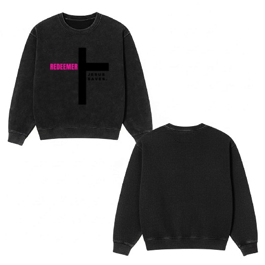 JESUS SAVES Collection Double Sided Mineral Wash Sweatshirts