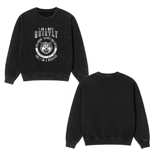 Wolves Forest Wilderness Predator Double Sided Mineral Wash Sweatshirts