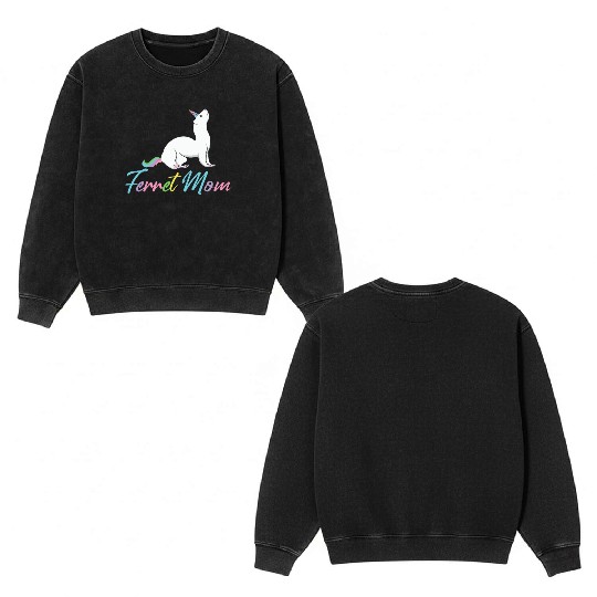 Female Ferret Lover Double Sided Mineral Wash Sweatshirts