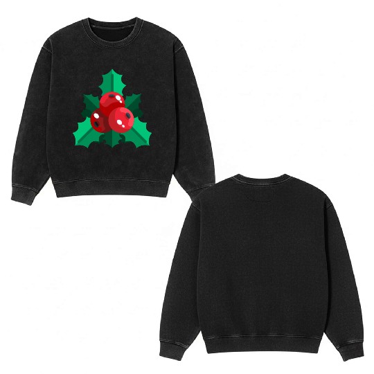 mistletoe christmas Double Sided Mineral Wash Sweatshirts