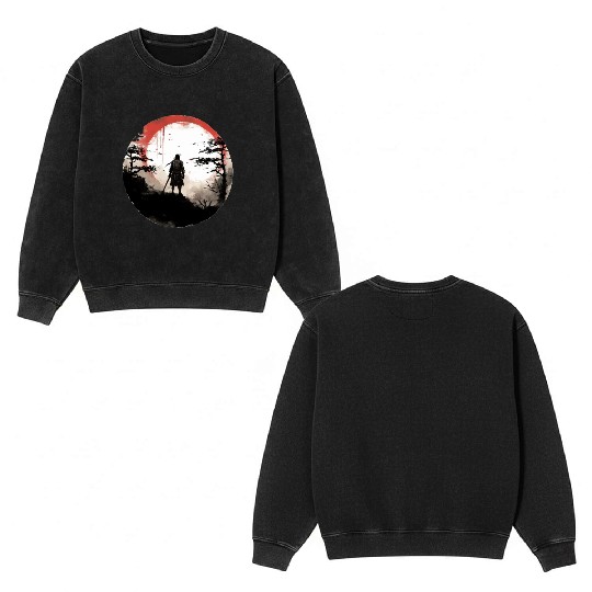 Samurai Sunset Double Sided Mineral Wash Sweatshirts