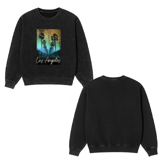 Los Angeles California LA Gift Double Sided Mineral Wash Sweatshirts