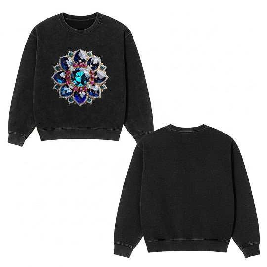 Gorgeous Gemstone Brooch: A Radiant Statement Piec Double Sided Mineral Wash Sweatshirts