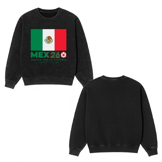 Mexico World Cup 2026 Double Sided Mineral Wash Sweatshirts Soccer