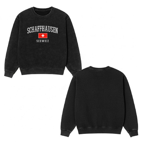 Schaffhausen Switzerland Double Sided Mineral Wash Sweatshirts