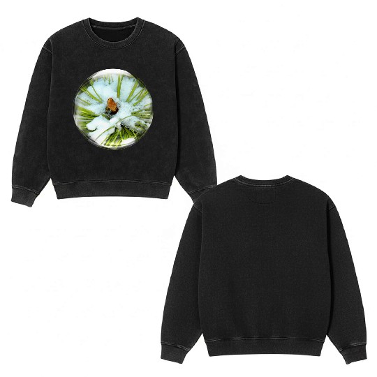 Life In a Bubble Collection-Praying Hands in Snow Double Sided Mineral Wash Sweatshirts