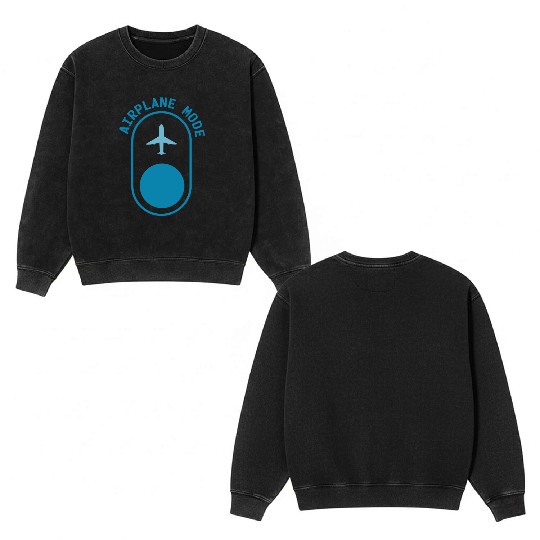 Airplane Mode Double Sided Mineral Wash Sweatshirts