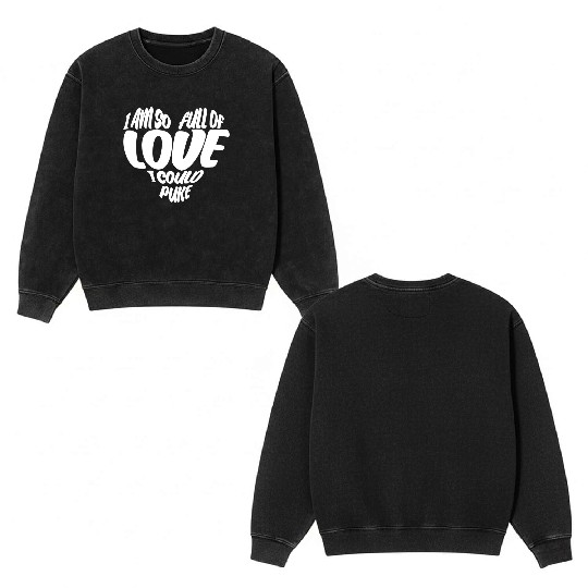Valentine's Day Girlfriend Heart Double Sided Mineral Wash Sweatshirts