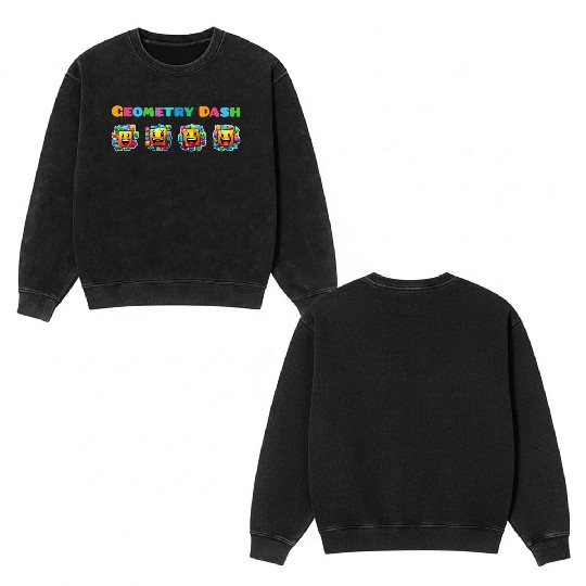 Geometry dash Double Sided Mineral Wash Sweatshirts