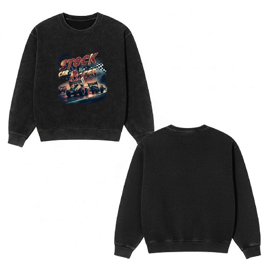 STOCK CAR RACER Double Sided Mineral Wash Sweatshirts