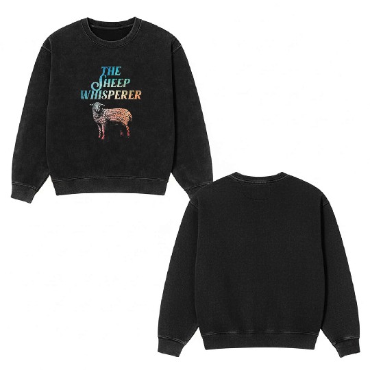 Sheep Art For Lamb Farmer Animal Sheep Lover Double Sided Mineral Wash Sweatshirts