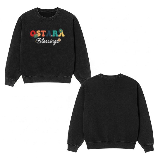 Easter Ostara Eostre - Pagan Witchcraft Spring Double Sided Mineral Wash Sweatshirts