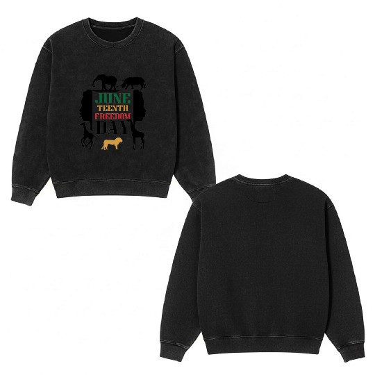 "Juneteenth Double Sided Mineral Wash Sweatshirts