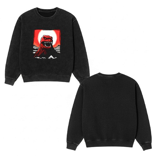 Red Sun Japan: Lizard Monster Double Sided Mineral Wash Sweatshirts