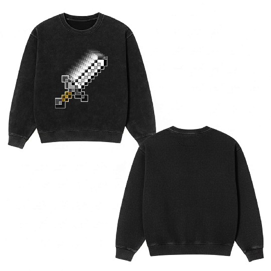Video Game Sword Clothing Accessories Double Sided Mineral Wash Sweatshirts