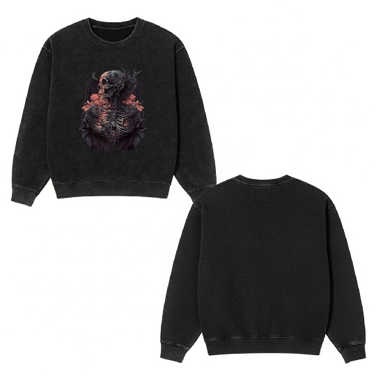 Aesthetic Grunge Clothes Fairycore Gothic Double Sided Mineral Wash Sweatshirts