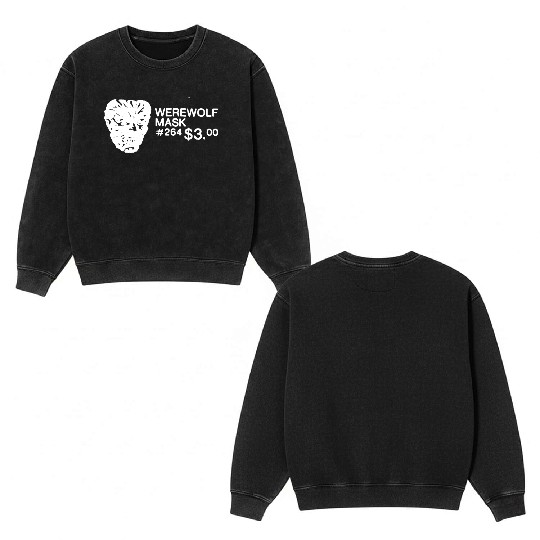 WEREWOLF MASK - W Double Sided Mineral Wash Sweatshirts