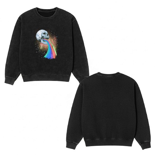 Goth Rock Satan Unicorn Festivals Death Metal Double Sided Mineral Wash Sweatshirts