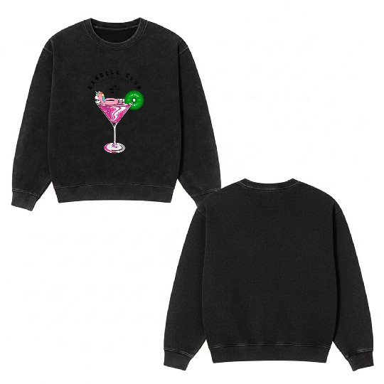 Barbell Club Unicorn Cocktail Double Sided Mineral Wash Sweatshirts