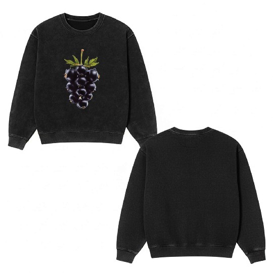 Blackberry Realistic Double Sided Mineral Wash Sweatshirts
