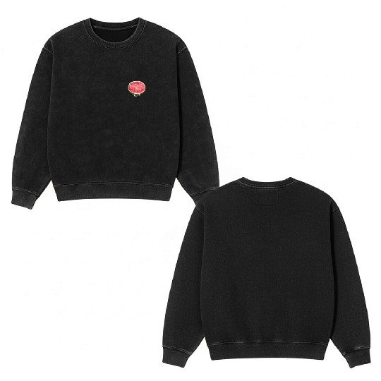 Watermelon, juicy, refreshing, summer fruit Double Sided Mineral Wash Sweatshirts
