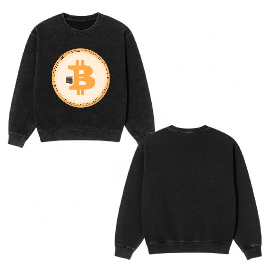 Bitcoin: The Symbol of the Digital Revolution Double Sided Mineral Wash Sweatshirts