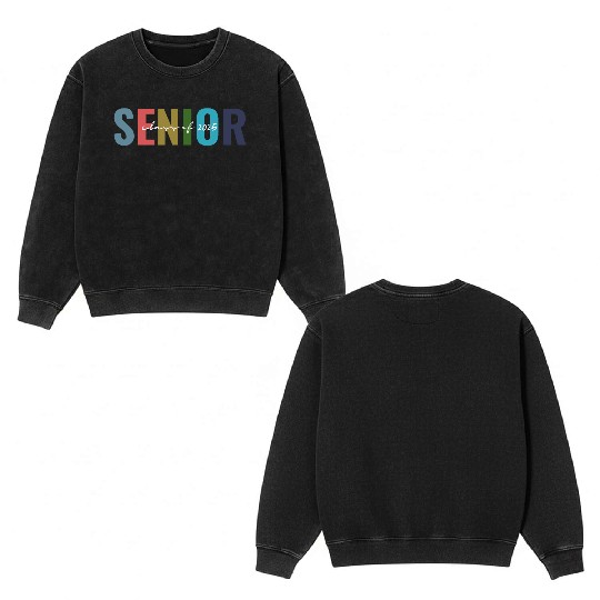 Class of 2025 senior graduation back to school Double Sided Mineral Wash Sweatshirts