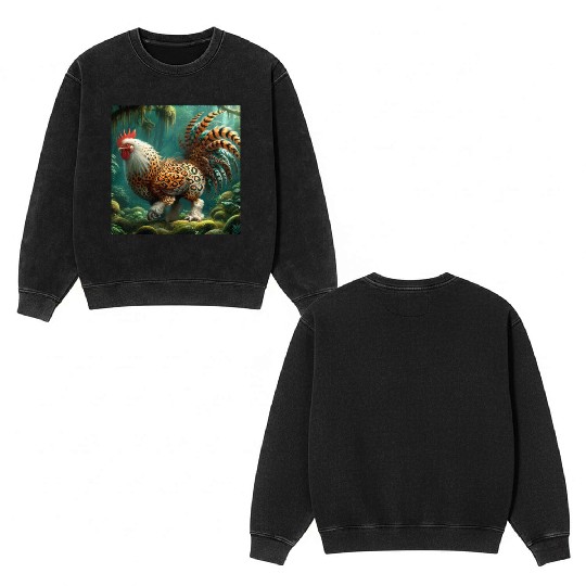 The chicken-leopard Double Sided Mineral Wash Sweatshirts