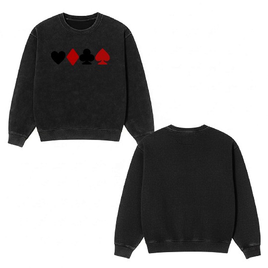 playing card lovers Double Sided Mineral Wash Sweatshirts