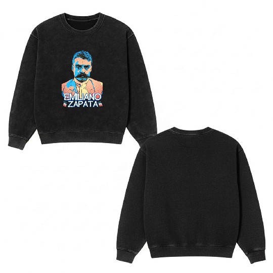Emiliano Zapata Double Sided Mineral Wash Sweatshirts