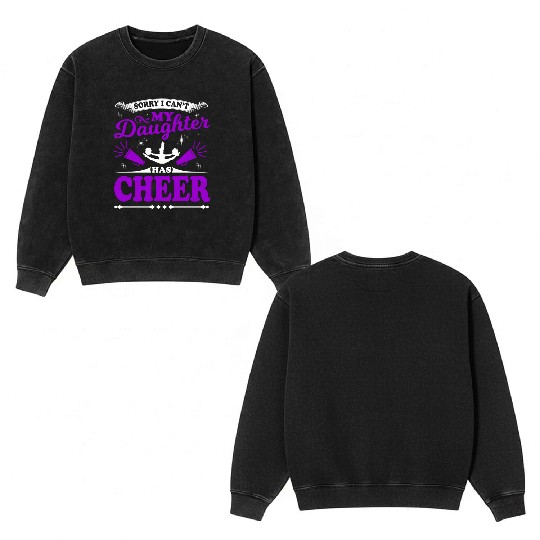 My Daughter Cheer Mom Cheerleading Mother's Day Double Sided Mineral Wash Sweatshirts
