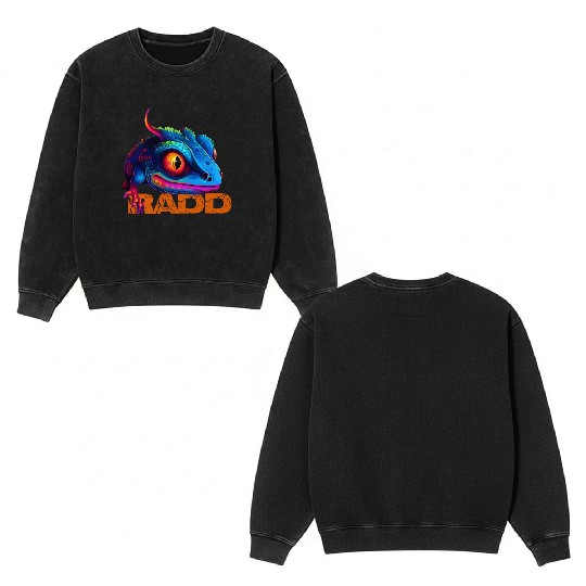 Lizard Lover Colorful art, Unique Animal Art Lover Double Sided Mineral Wash Sweatshirts