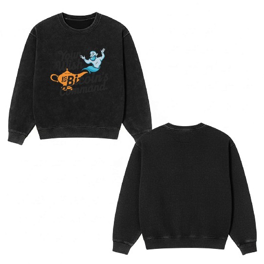 Bitcoin Genie - Your Wish is Bitcoin's Command Double Sided Mineral Wash Sweatshirts