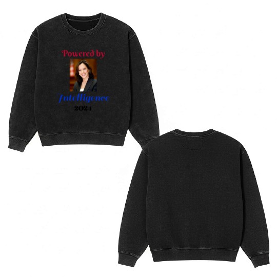Powered by Intelligence / Politics Double Sided Mineral Wash Sweatshirts