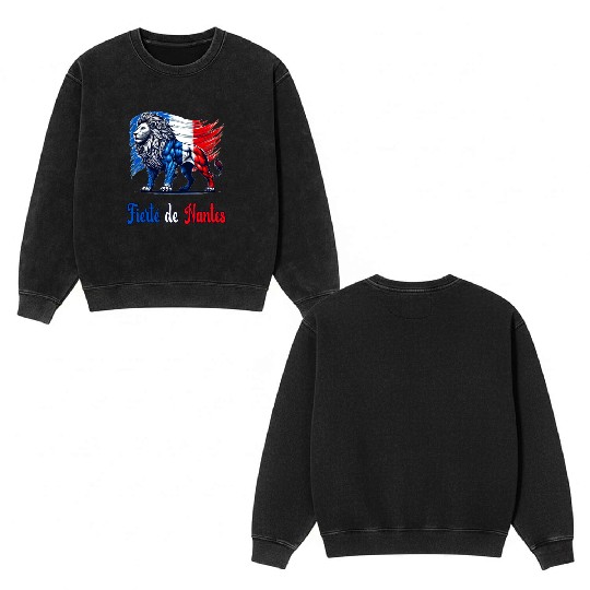 The pride of Nantes flag design Double Sided Mineral Wash Sweatshirts