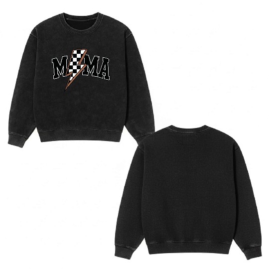 Mama Lightning Bolt Double Sided Mineral Wash Sweatshirts