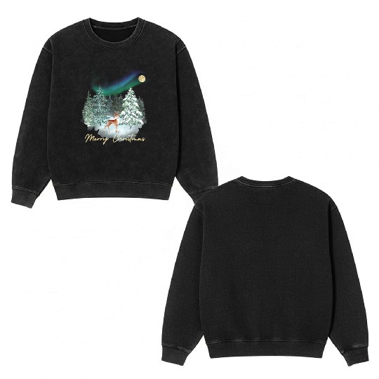 Christmas feeling winter wonderland with nordic Double Sided Mineral Wash Sweatshirts