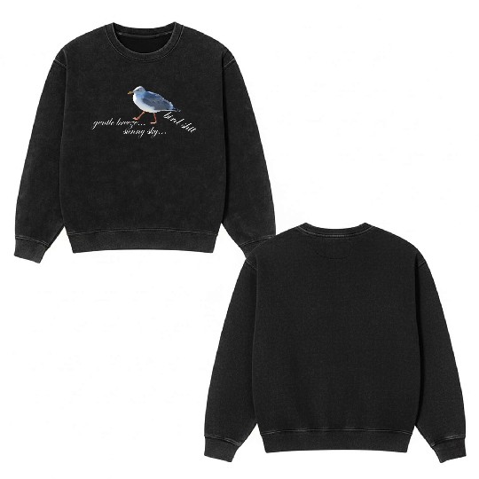 sun sea atlantic coast seagull holidays bird shit Double Sided Mineral Wash Sweatshirts