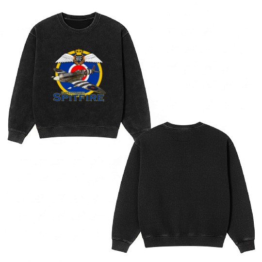 Supermarine Spitfire Double Sided Mineral Wash Sweatshirts