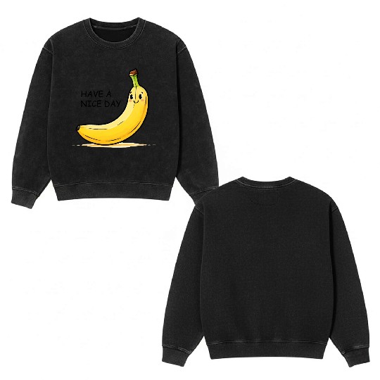 Happy Banana Double Sided Mineral Wash Sweatshirts